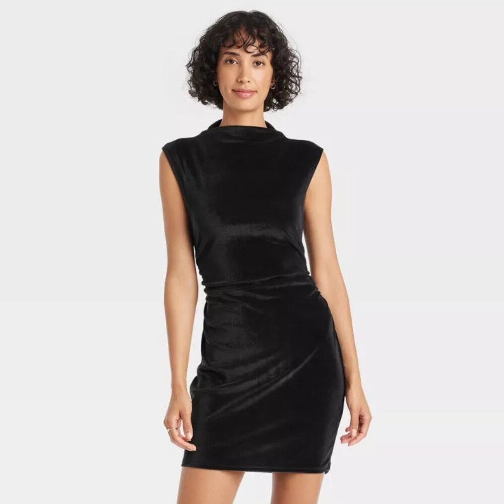 Mini Velvet Ruched Dress